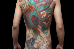 Work in progress phoenix and carp backpiece